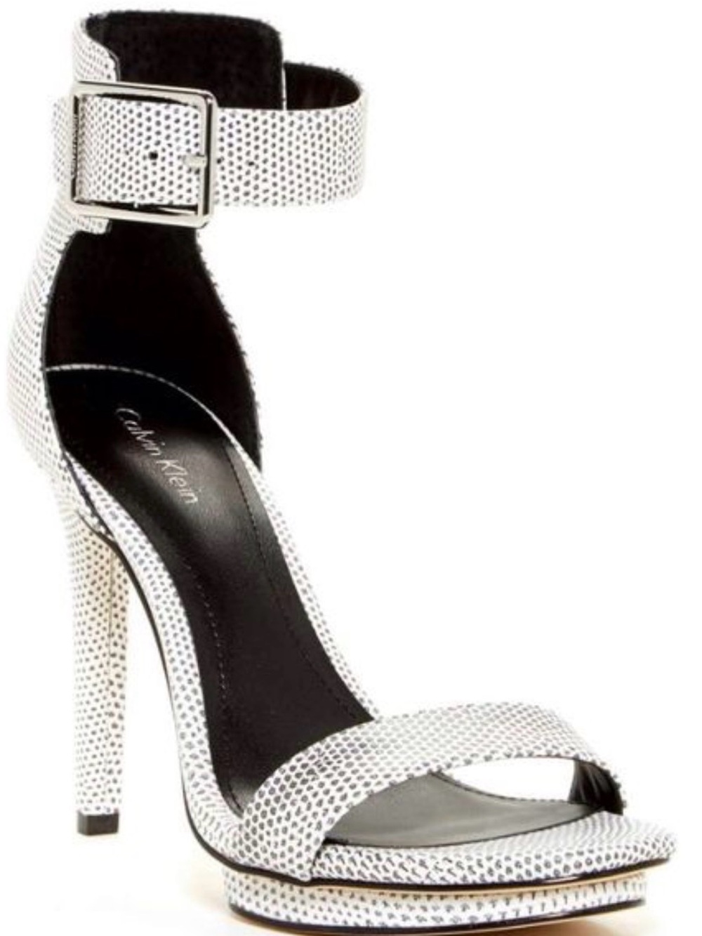 Calvin Klein Vivian 3 Graphic Lizard Heels Sz 7.5